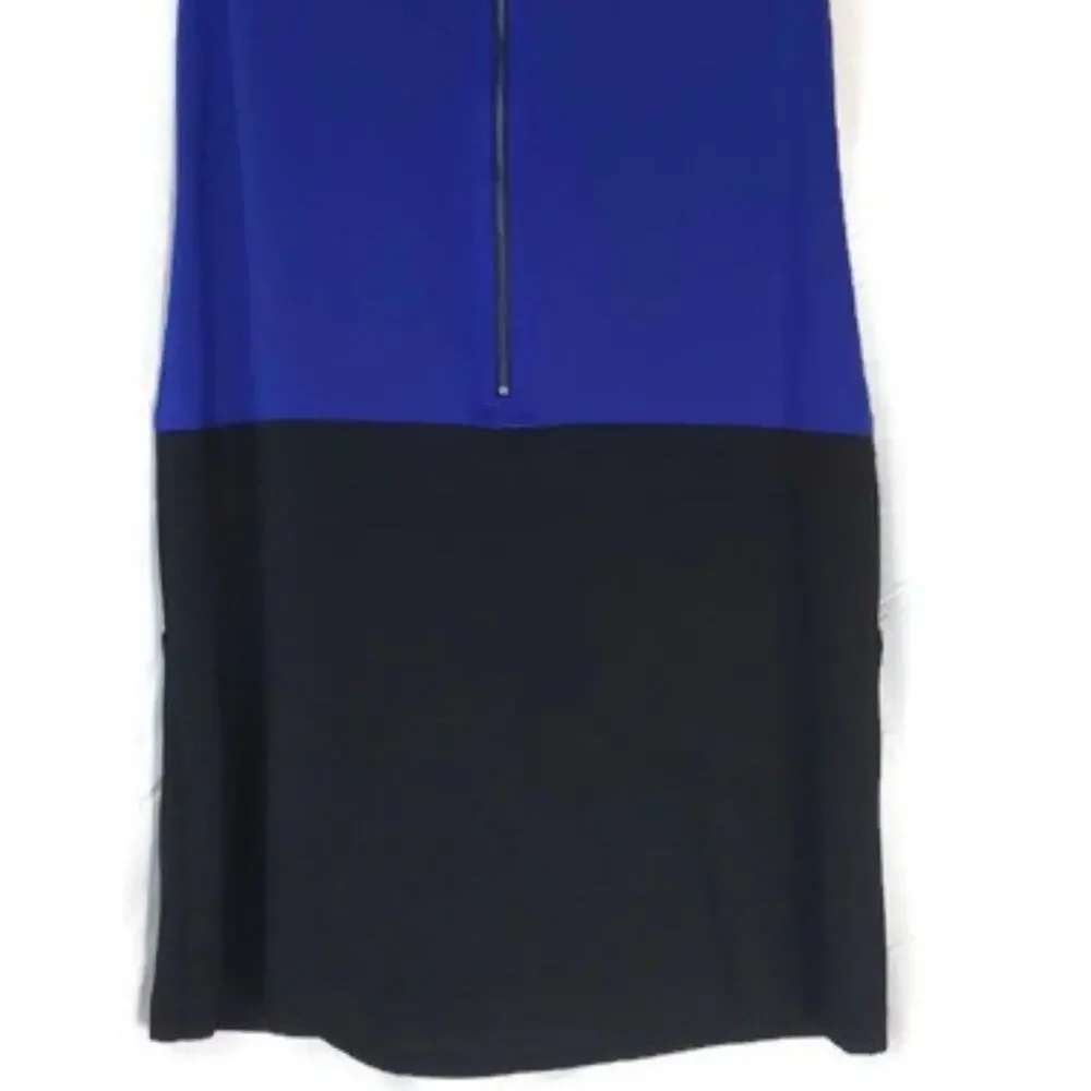Ann Taylor LOFT | Blue and Black Shift Dress | Size 4 - Picture 7 of 9